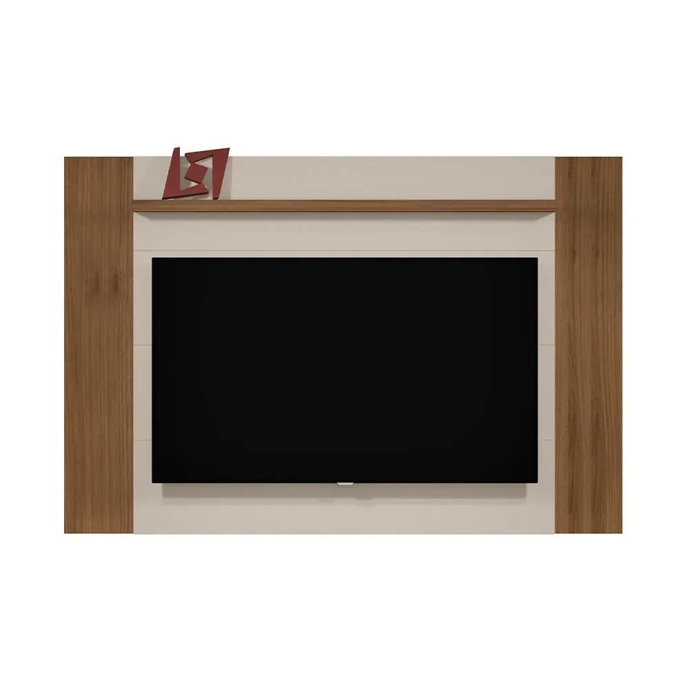 Painel Aurora Off White Nogueira Extensível para TV de até 60 Polegadas Linea Brasil