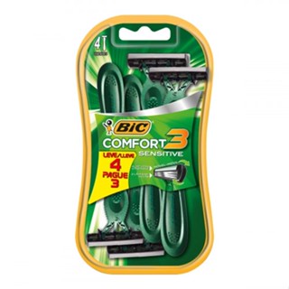 Aparelho de Barbear Descartável Bic Comfort3 para Peles Sensíveis Leve 4 Pague 3