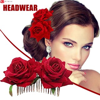 Grampos de cabelo de rosa para damas de honra/acessórios de cabelo de festa de casamento
