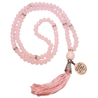 Japamala 108 contas em Cristal Rosa e Pingente Ho