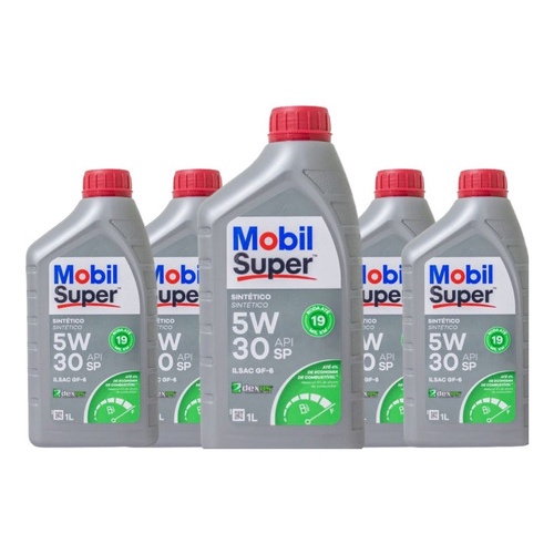 Detalhes do Kit 5 Óleos Motor Mobil Super 5w30 Sintético D1
