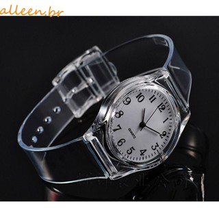ALLEEN Wrist Watch Sport Strap Band Banda De Pulseira Transparente Análogo Moda Redonda De Quartzo PVC