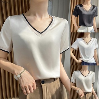 Tops Party Camisa De Verão Satin Short Sleeve Silk Seda Elegante Diária