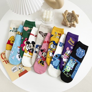 Disney Carton Stitch Minnie Mickey Cute Tall Socks Adequado Para Homens E Mulheres