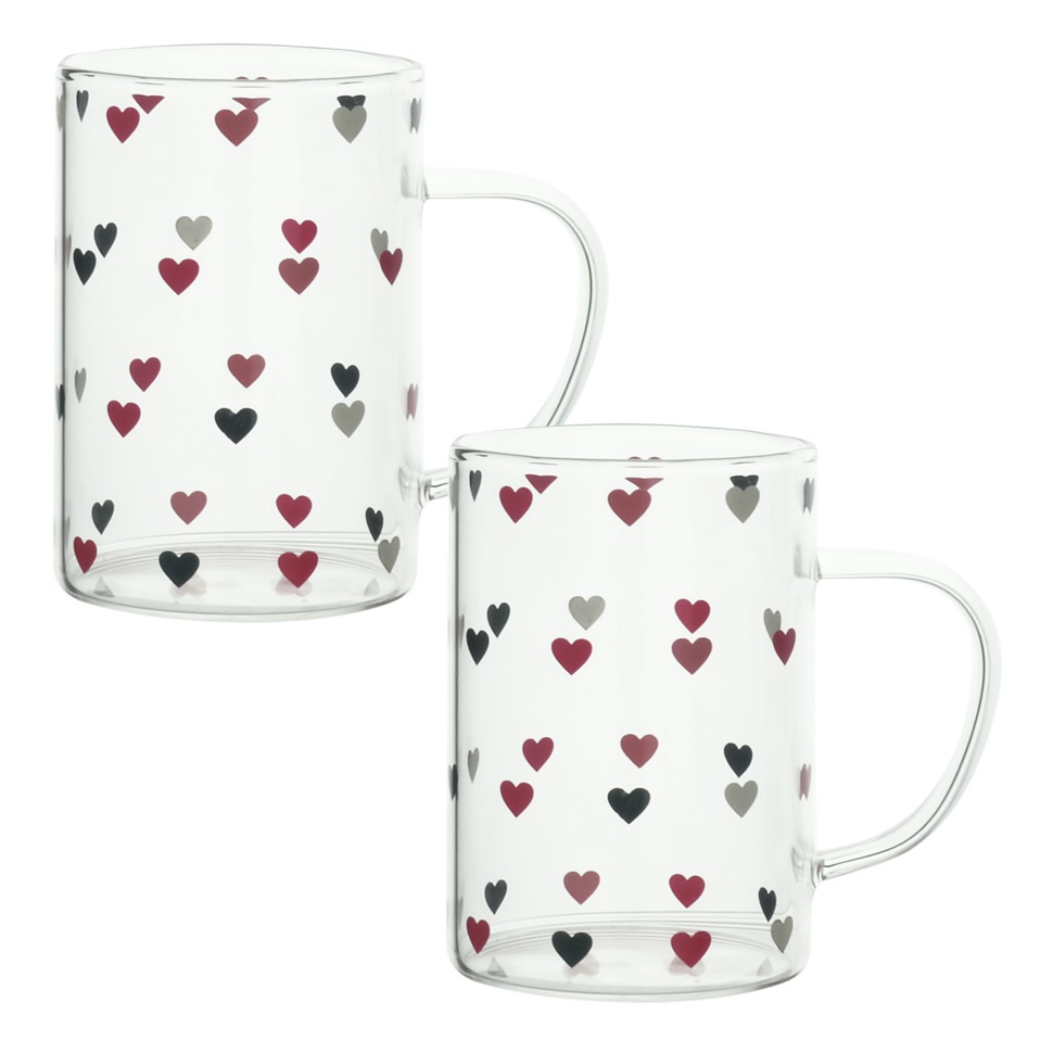 Kit 2 Canecas de Vidro Borossilicato Love Coração 200ml Lyor em Oferta na Shopee