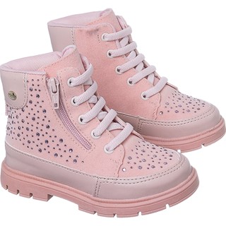 Coturno Bota infantil menina Rosa Inverno escolar Camin Casual