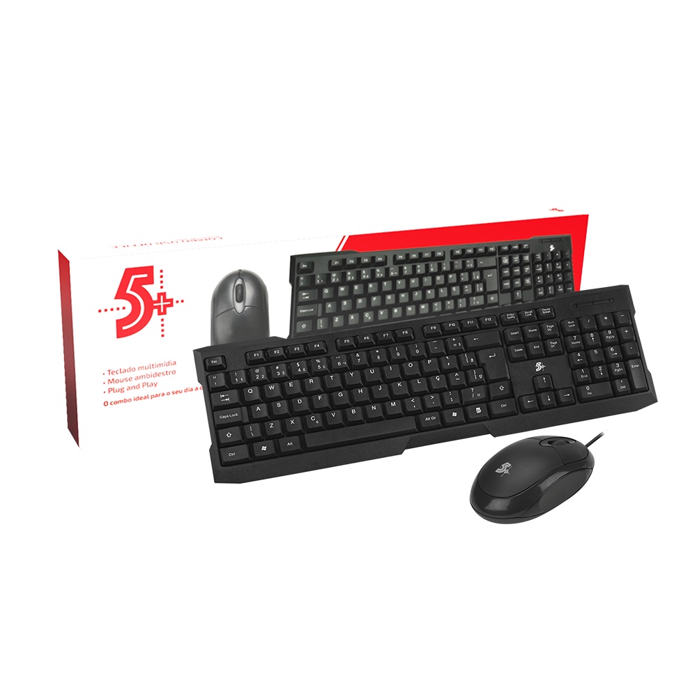 Kit De Teclado E Mouse Original 5+ Teclado Português Brasil