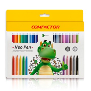 Caneta hidrográfica Neo Pen Gigante 24 cores Compactor