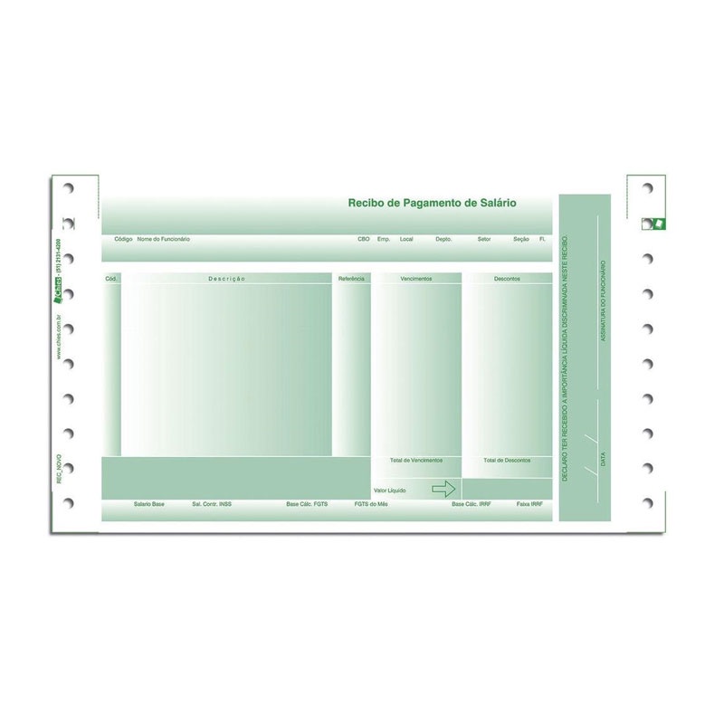 Recibo de pagamento carbono LAB 2 verde com 2000 jogos 1752-4 Chies em Oferta na Shopee