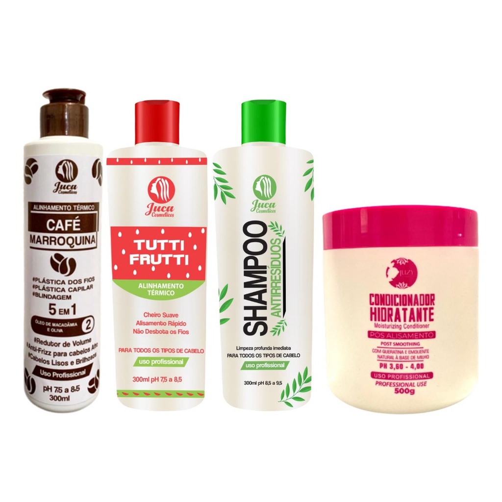 Kit 300ml 8 Ativo Café + 7 Tutti Frutti + 15 Shampoo 9 Mascara 500g