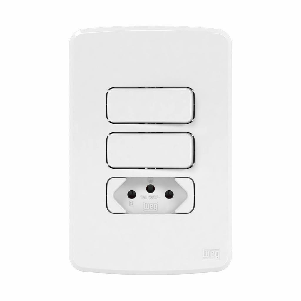 Conjunto 2 Interruptores Paralelo + Tomada 10A Compose - Weg