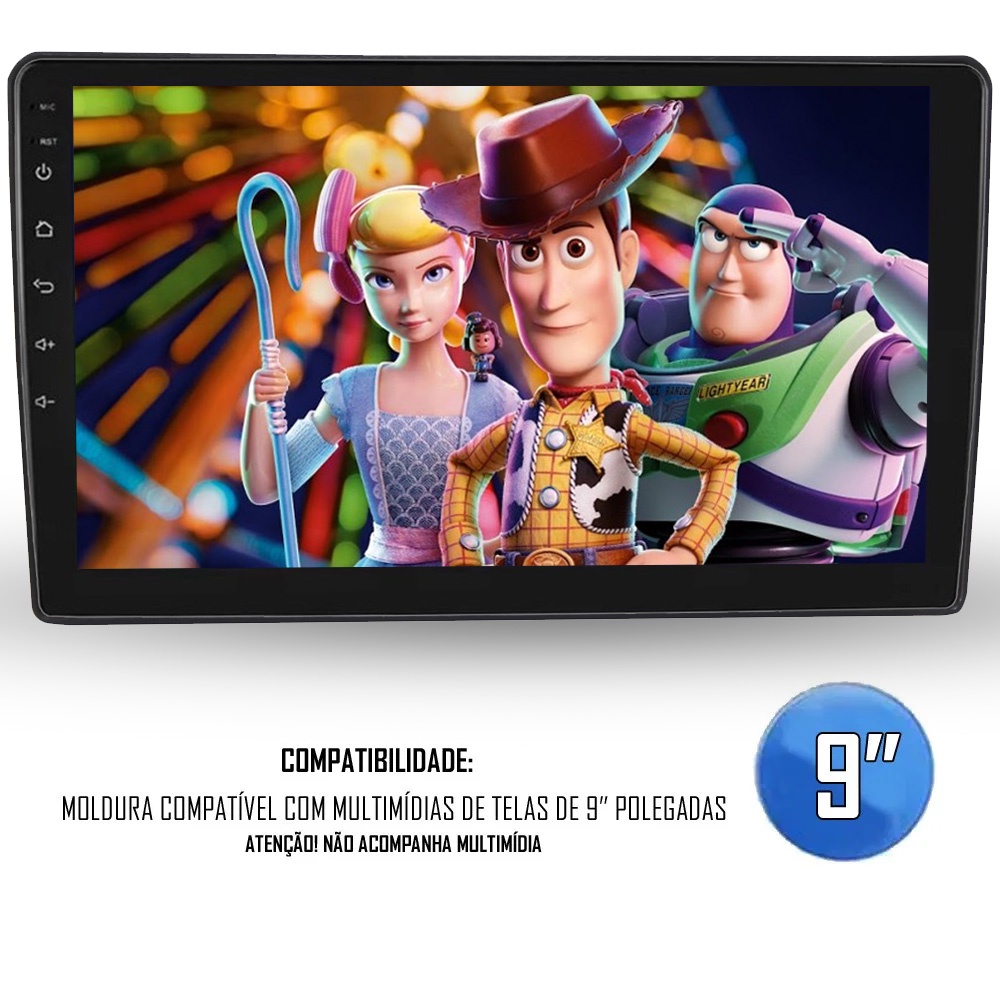 Moldura De Painel 2 Din 9" Polegadas Gm Vectra Corsa Meriva Montana Preto · foto 2