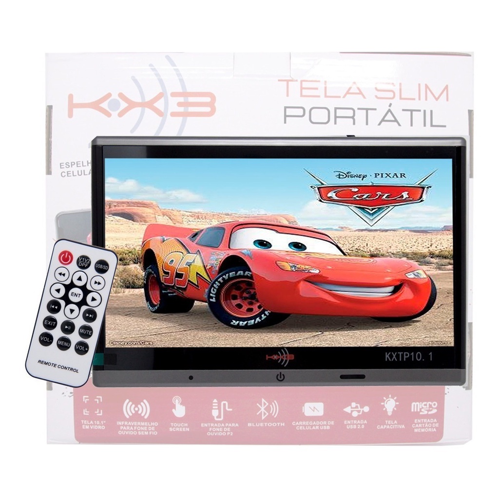 Tela Touch Apoio Cabeça Automotivo Kx3 Bt Usb Espelha 10Pol