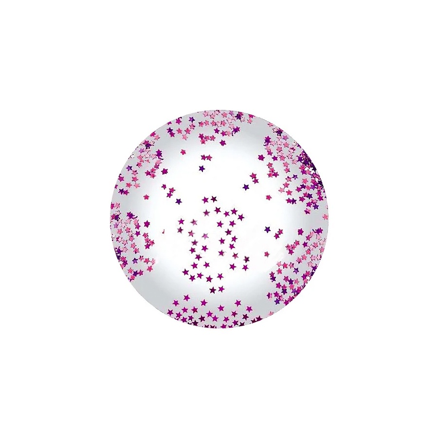 Balão Bubble Transparente com Confete Estrela Pink - 11" 26cm - 1 unidade - Partiufesta  - Rizzo em Oferta na Shopee