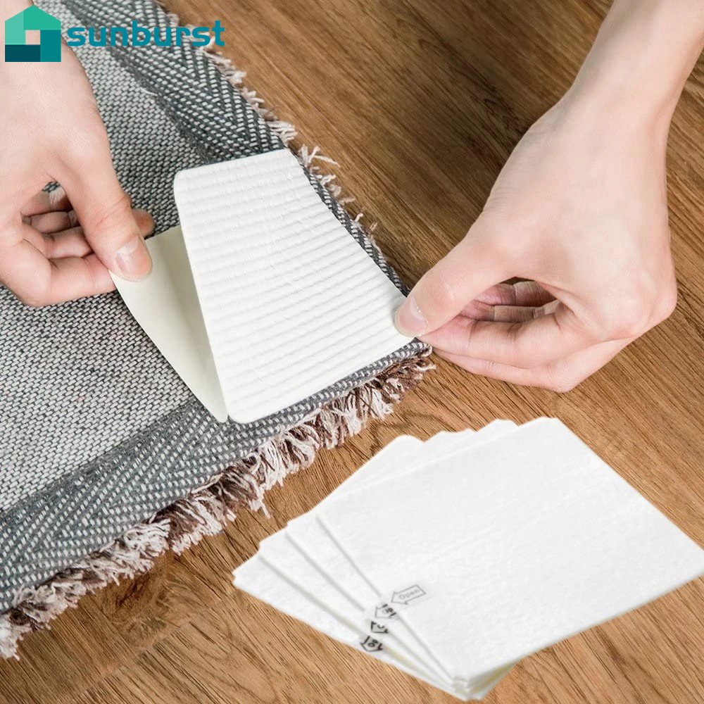 4Pcs Adesivo Antiderrapante Para Piso Doméstico/10 * 10cm Quadrado Dupla Face Anti-Derrapante/Tapete De Banheiro De Cozinha Fita Fixa Reutilizável Adesivos curling