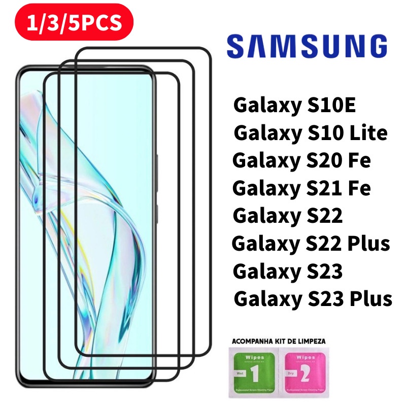 Película De Vidro Temperado 3D Para Samsung Galaxy S10E/S10Lite/S20Fe/S21Fe/S22/S22Plus/S23/S23Plus