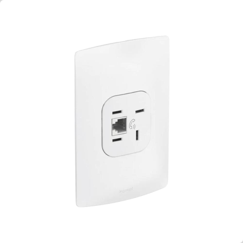 Tomada Híbrida Telebras RJ11 4x2 Branco 663170 - Pial Nereya