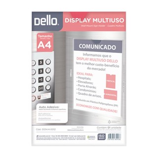 Quadro de aviso A4 polipropileno 0534.H cristal Dello