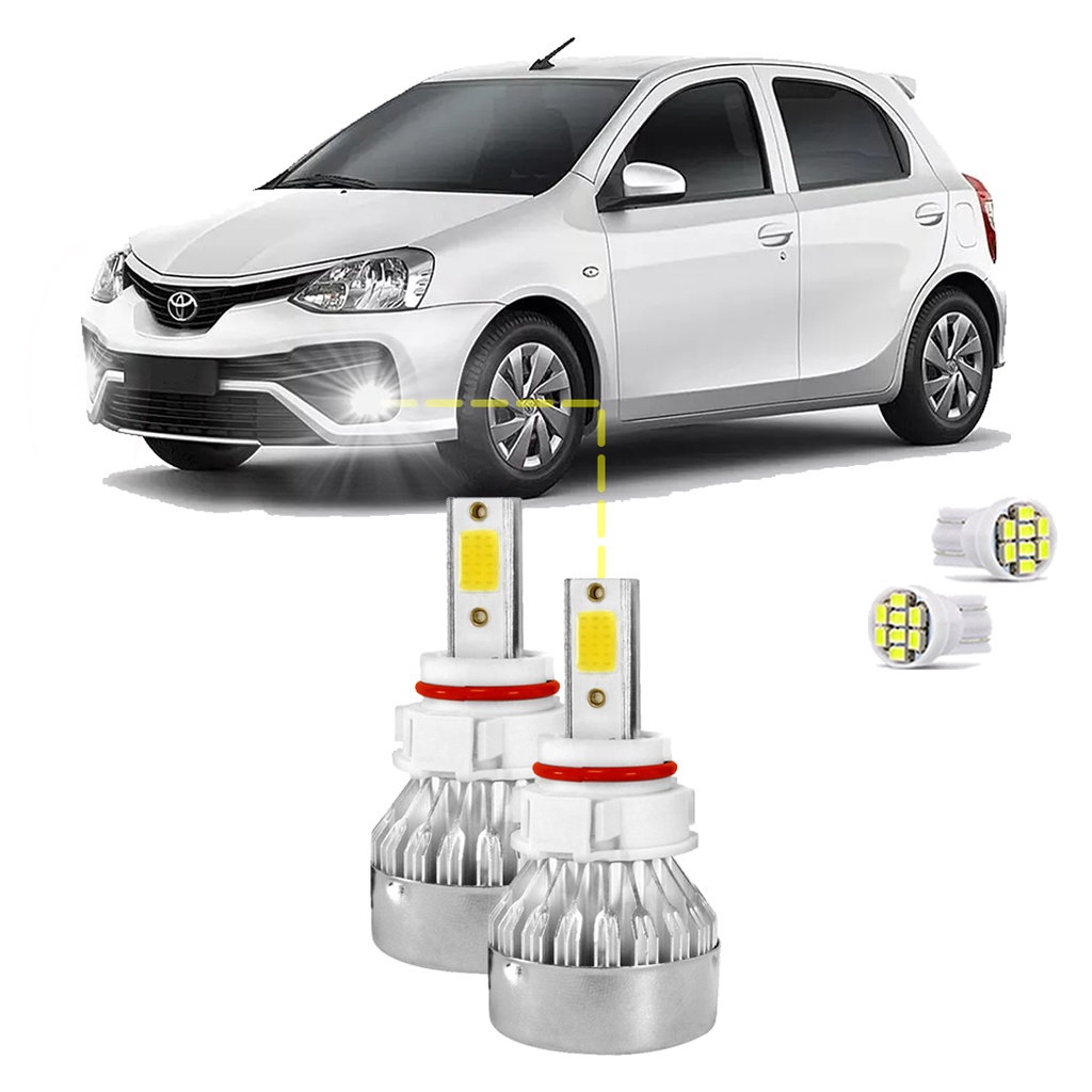 Kit Ultra Led Milha Toyota Etios 2013/2019 20000Lúmens 6500k em Oferta na Shopee