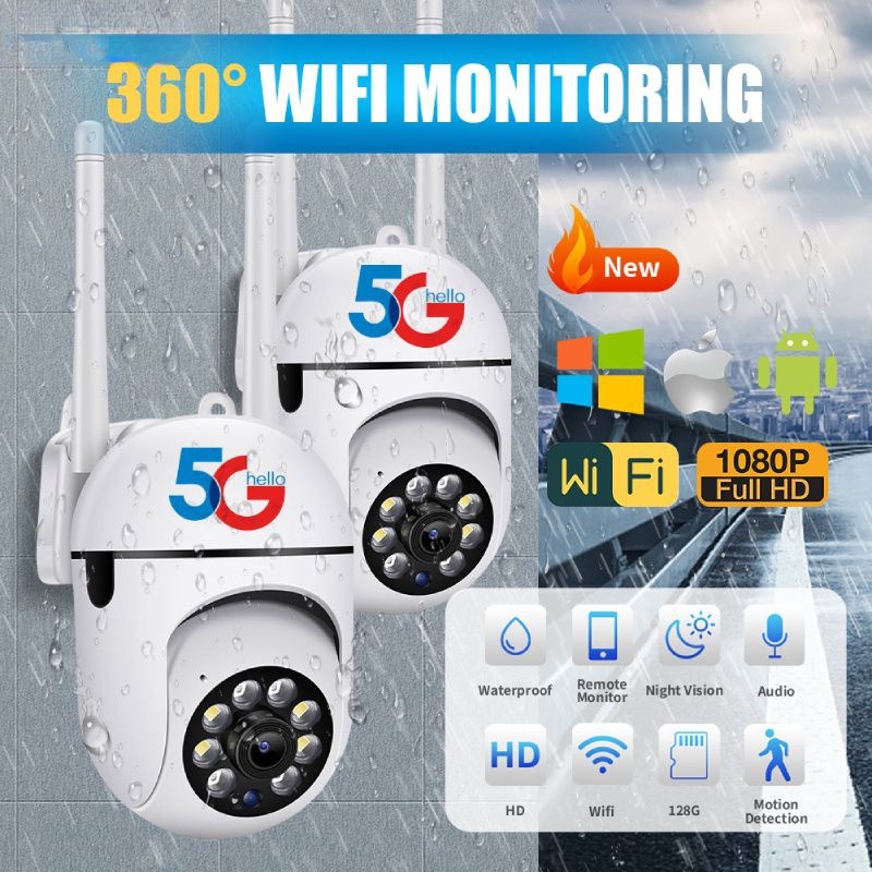 1080p Câmera Wi-fi À Prova D'água 2.4 5g Hd Vigilância Cctv Dual Frequency Wifi Ip 4x Zoom Visão Noturna Detecção De Ai Para Ambientes Externos APP YIIOT