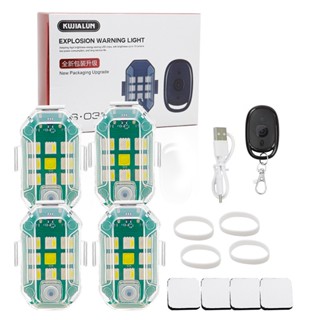 Lâmpada Estroboscópica De Aviso Anti-Colisão Led Flash De Motocicleta Controle Remoto Sem Fio À Prova D