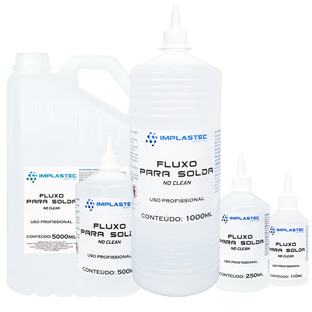 Kit Fluxo Liquido No Clean 110ml Pasta De Solda Soldatec 50g - Implastec