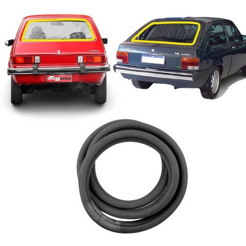 Borracha Vidro Traseiro Vigia Chevette Hatch C/encaixe Friso