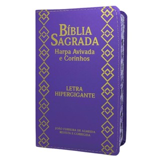 Bíblia Letra Hipergigante C/ Índice E Harpa - Roxa