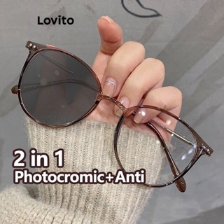 Lovito Óculos de Sol Full Rim Básico para Mulheres L60AD102 (Branco/Preto)