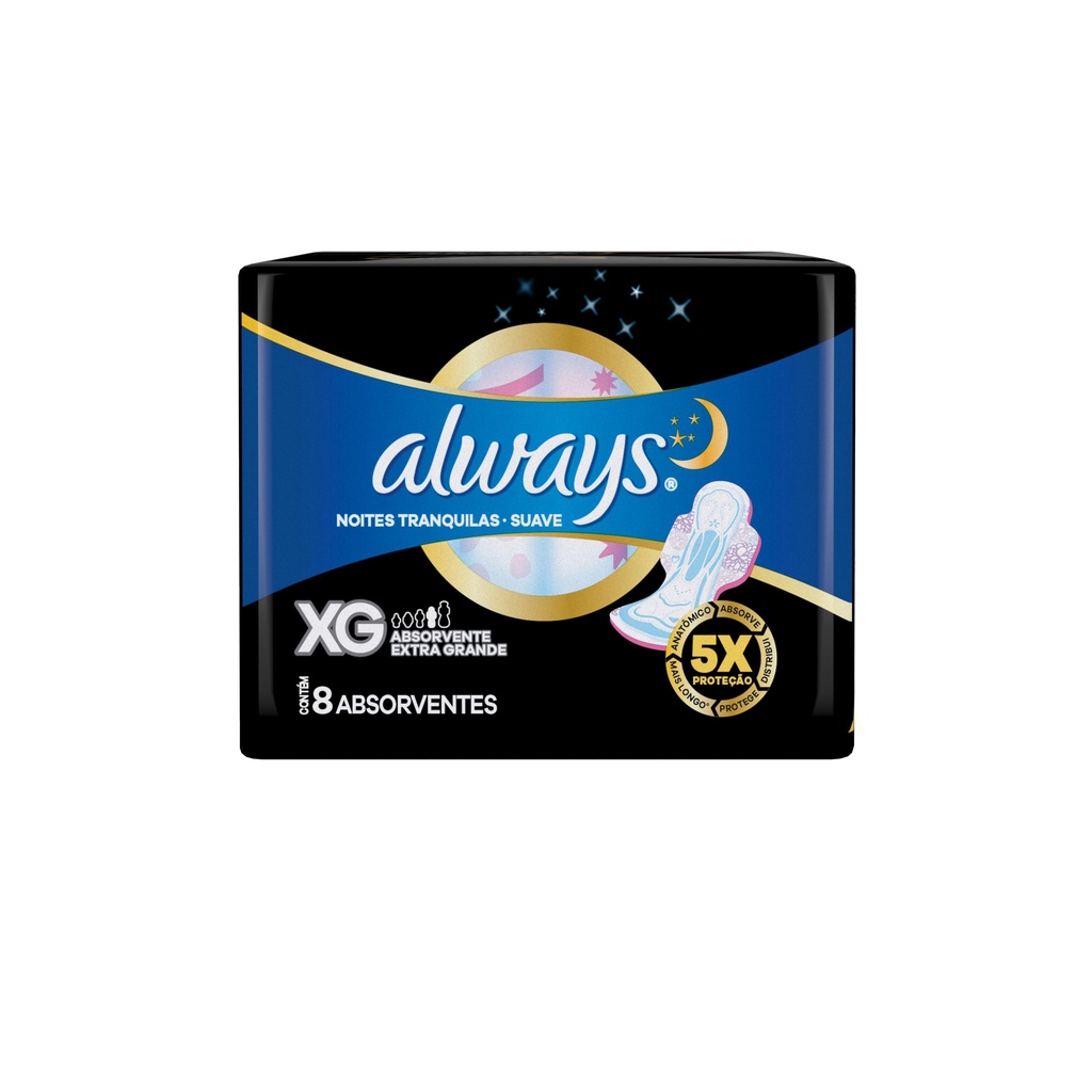 Absorvente Noturno Always Noites Suaves 8un em Oferta na Shopee