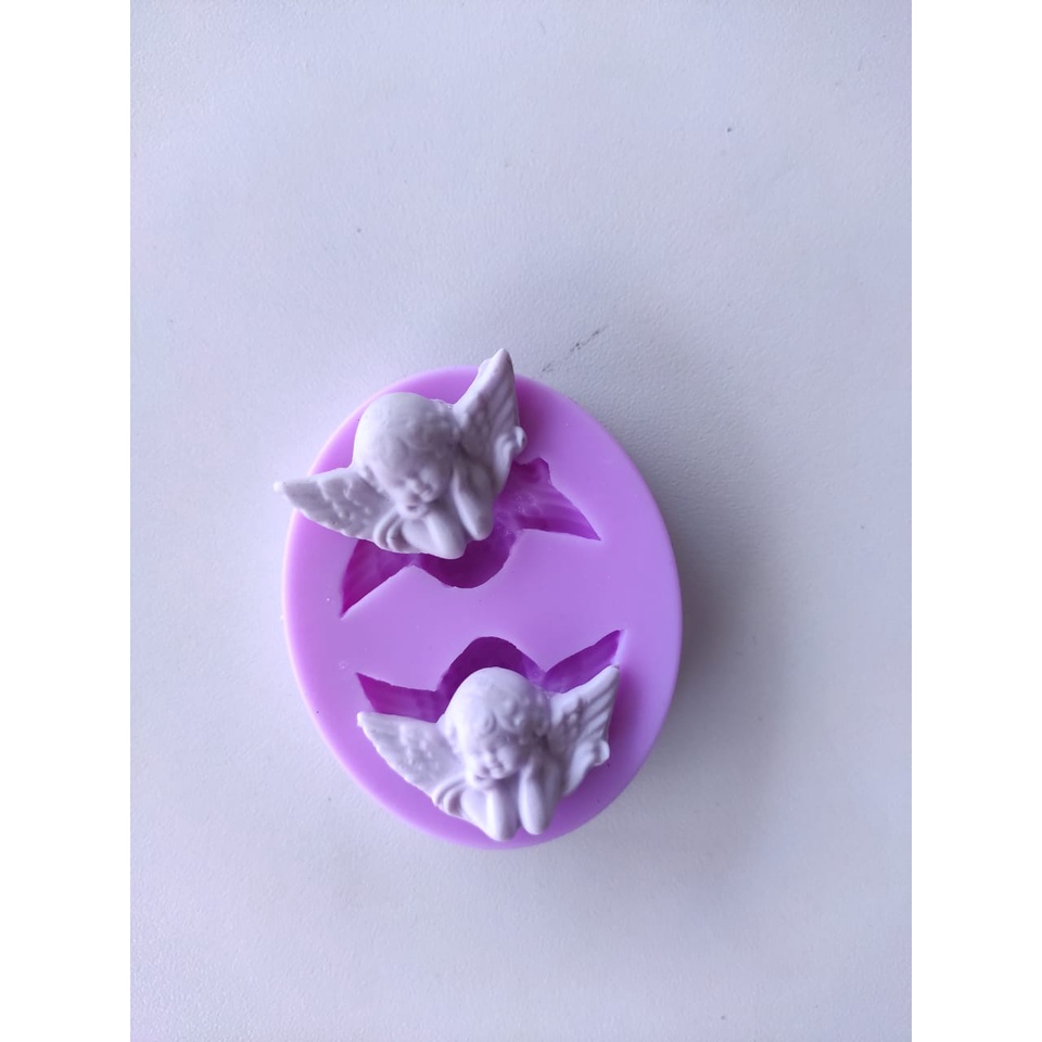 Molde de silicone Mini anjos batizado para doces, biscuit, artesanato, festa de aniversário em Oferta na Shopee