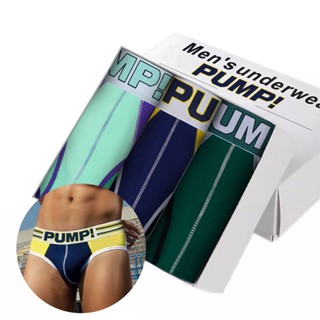 PUMP! 3pcs/Kit alta qualidade sexy cueca masculina algodão puro Respirável /Envie um presente/atacado (3)MP221