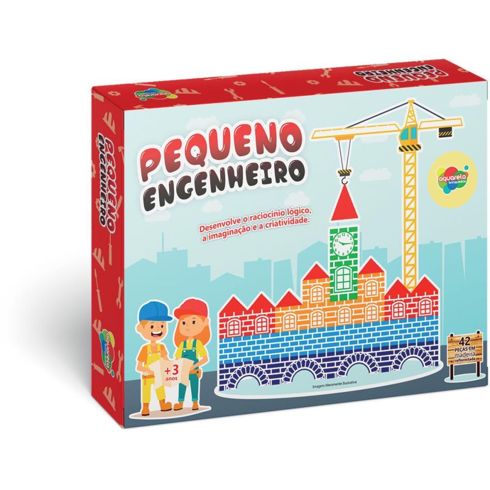 Brinquedo Pedagogico Madeira Pequeno Engenheiro 42pcs Aquarela Brinquedos