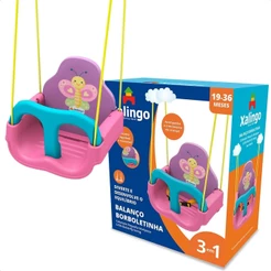 Balanço Infantil Borboletinha Com Encosto Regulável até 23Kg Com Cinto de segurança Xalingo - 09356