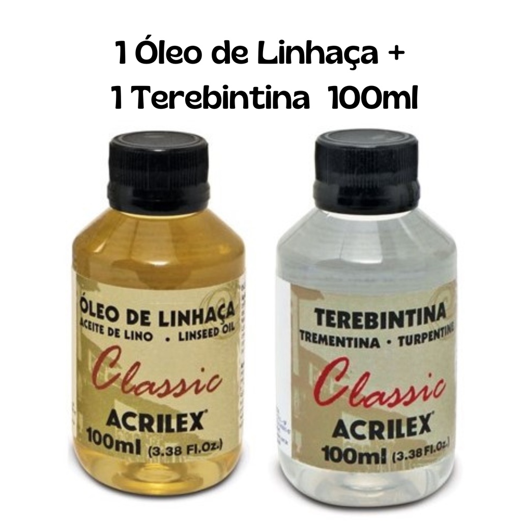 1 Óleo de Linhaça + 1 Terebintina 100ml Acrilex