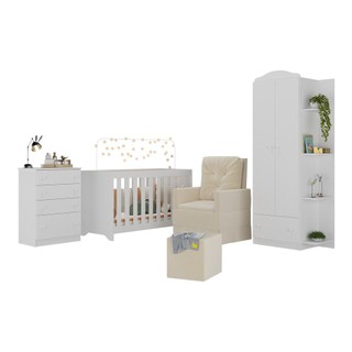 Quarto Infantil Completo com Poltrona de Amamentação e Puff Multimóveis MP4080 em Oferta na Shopee