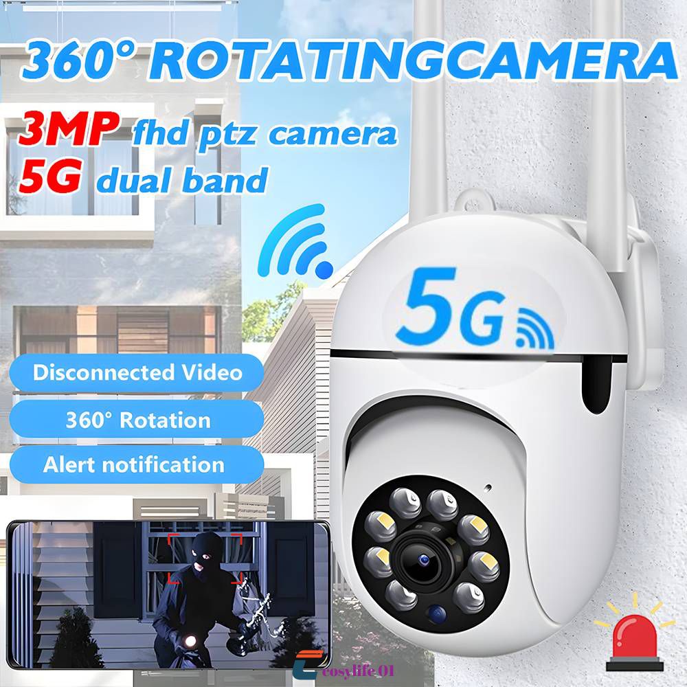 Ycc365 Plus Dome Outdoor Wifi Camera Ptz Full Ip Camera 3mp 5g Wifi 1080p Ptz Security Camera COSYLIFE01