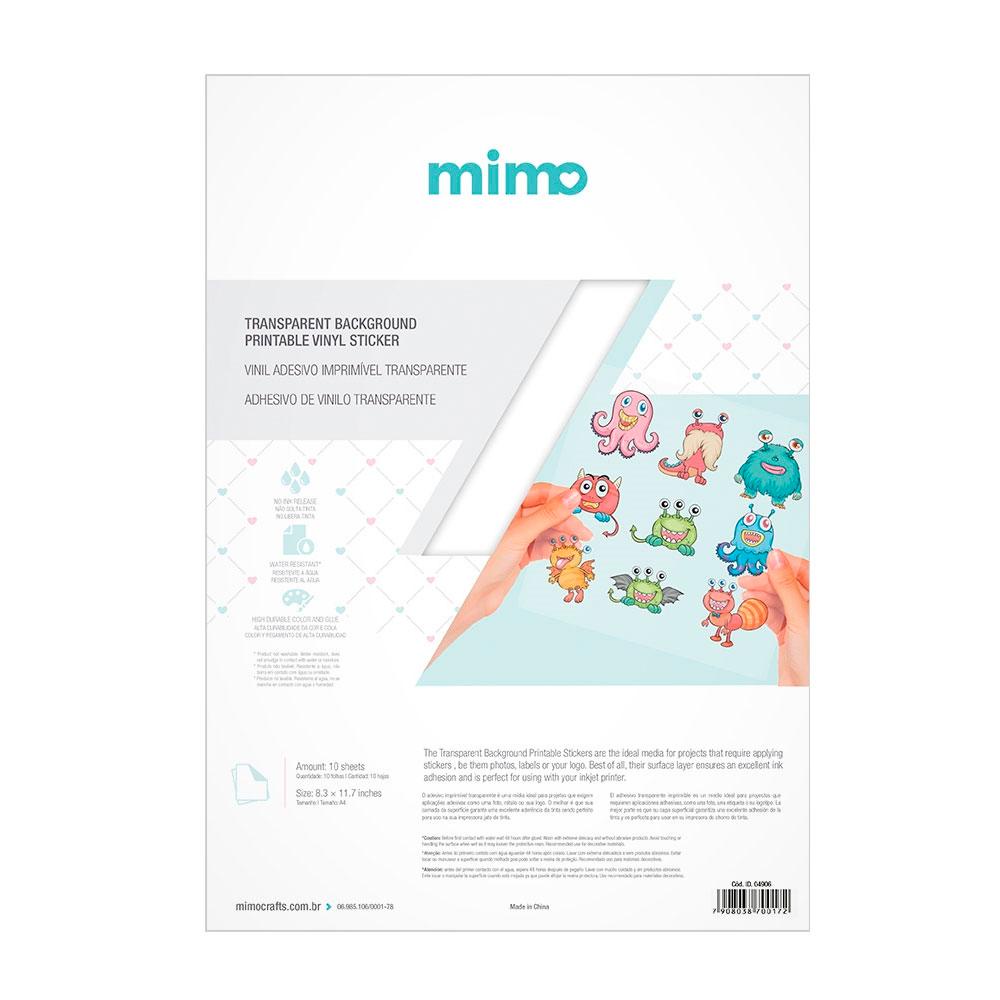 Vinil adesivo imprimível Transparente Resistente a água - Mimo - A4 10 fls em Oferta na Shopee