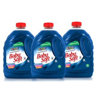 Kit 3 Lava Roupas Liquido Baby Soft Max Performance - Azul 3L