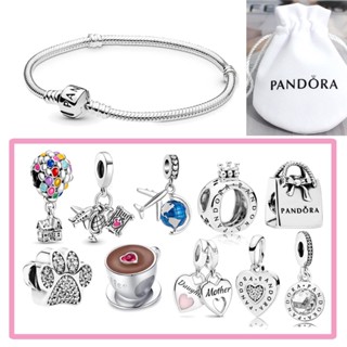 Kit 9 Pcs PAN Pulseira Bracelete de P Prata 925 Incluído Berloque Pingente Charmes com Bolsa de Veludo Antialergica Jóias DIY