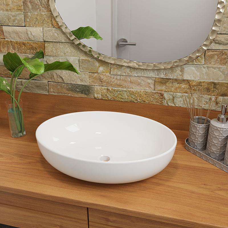 Cuba Pia para Banheiro Oval Luna em Oferta na Shopee