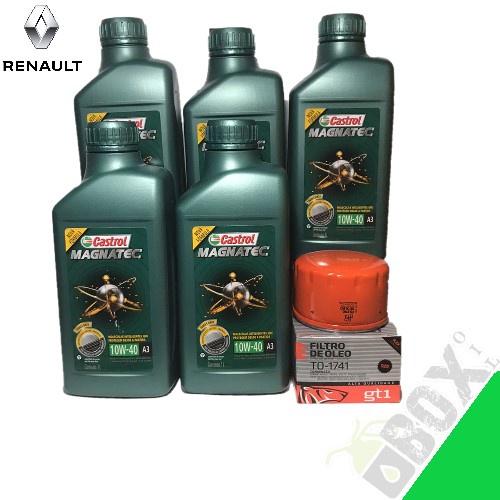 KIT TROCA LOGAN / SANDERO 1.6 , 16V 2007> 2017 10W40 A3 API SN CASTROL+ FILTRO.