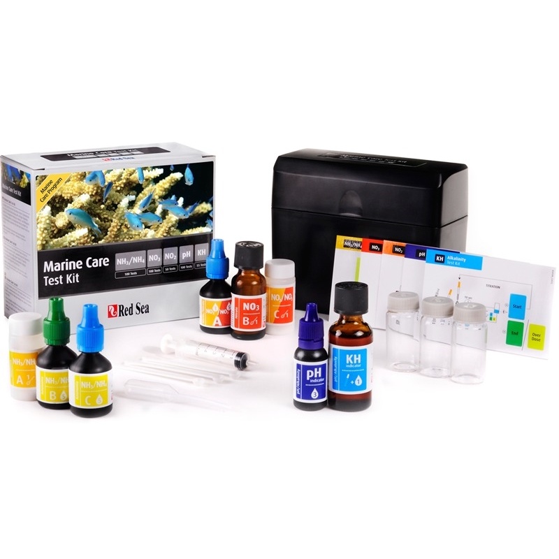 Teste P Aquário Red Sea Multi Test Kit Marine Care (NH3NH4/NO2/NO3/PH/KH)