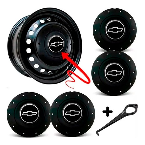 Jogo 4 Calotas Tampa Roda Ferro Gm Celta Preto Aro 14 15 - 4x100 em Oferta na Shopee