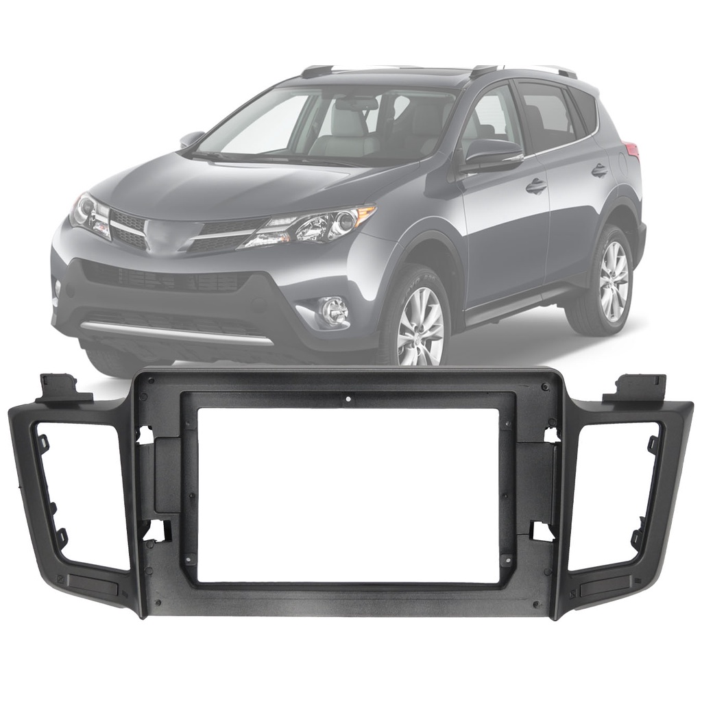 Moldura Painel 2 Din 10" Polegadas Toyota Rav4 2012 até 2017 Grafite