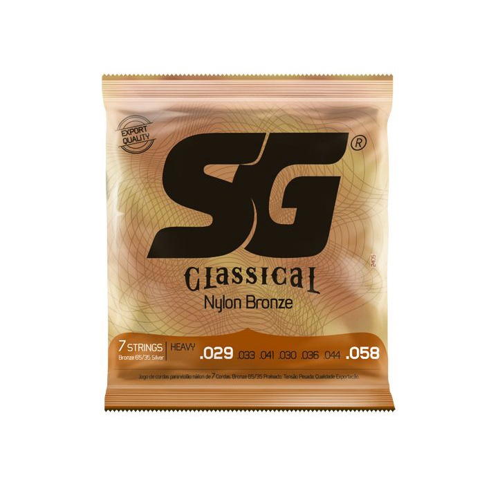 kit 3 Encordoamento Sg Violao Ny Prata T.alta Pesada 7 Corda