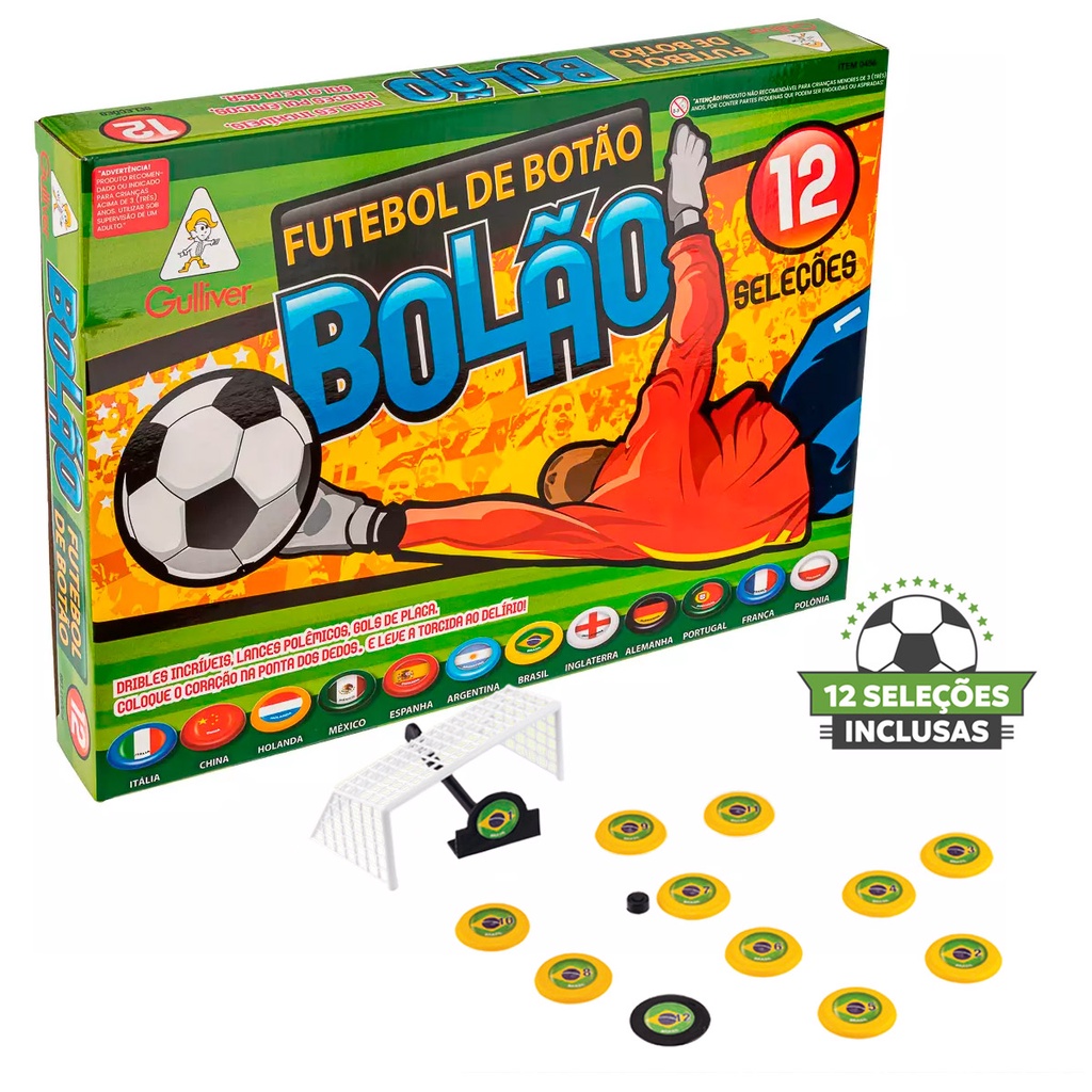 Jogo Futebol De Botão Gulliver Bolão 12 Times Seleções Mundial Europa América
