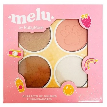 Quarteto de Blushes e Iluminadores Melu By Ruby Rose - HB7532