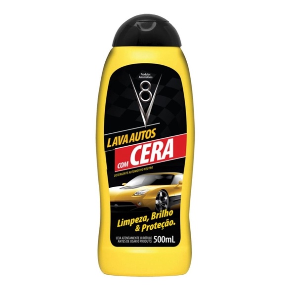 Lava Carros Detergente Automotivo V8 C/ Cera 500ml Neutro