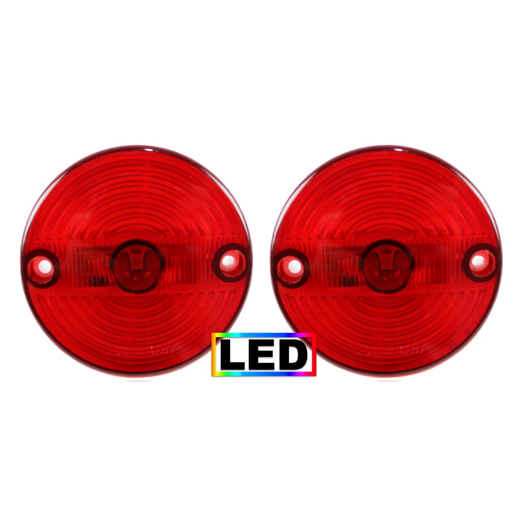 KIT 2 Lanterna Vigia Ônibus 70mm LED BIVOLT Vermelho